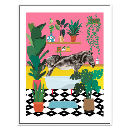 ZEBRA BATHTIME | CANVAS