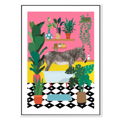 ZEBRA BATHTIME | CANVAS