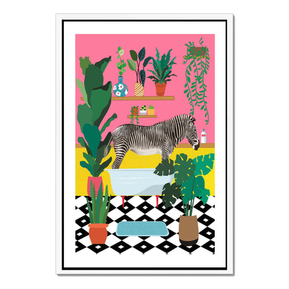 ZEBRA BATHTIME | CANVAS